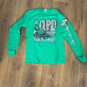 Harley-Davidson  Green 'Cupid Bah Humbug' Graphic Long Sleeve Tee